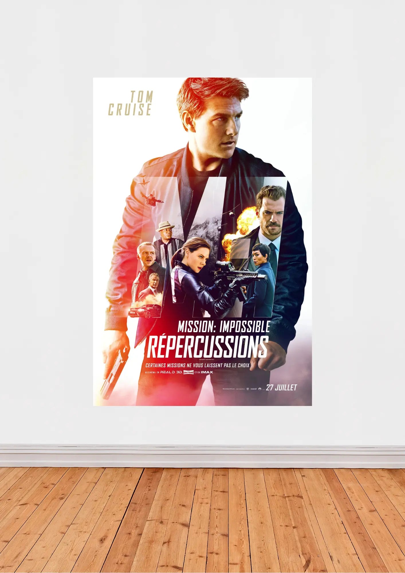 Affiche « Mission: Impossible – Répercussions » – Action explosive avec Tom Cruise