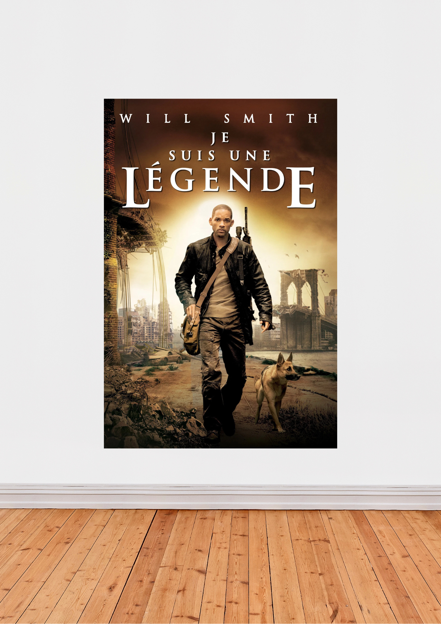 Affiche « Je suis une légende » (2007) – Poster apocalyptique avec Will Smith & son chien