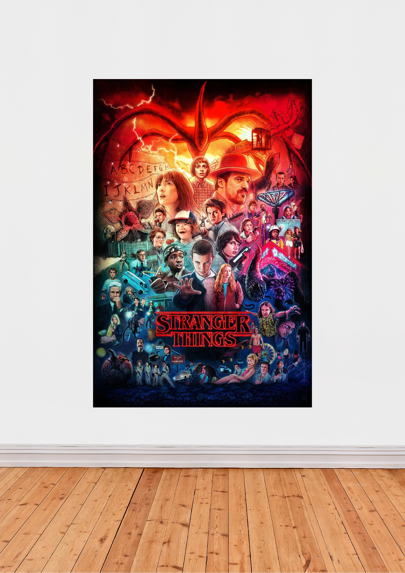 Affiche Stranger Things – Nostalgie et mystère SF