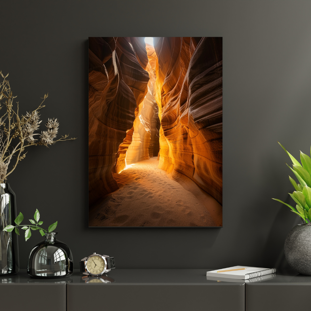#103 Affiche murale canyon doré sculpté par la lumière