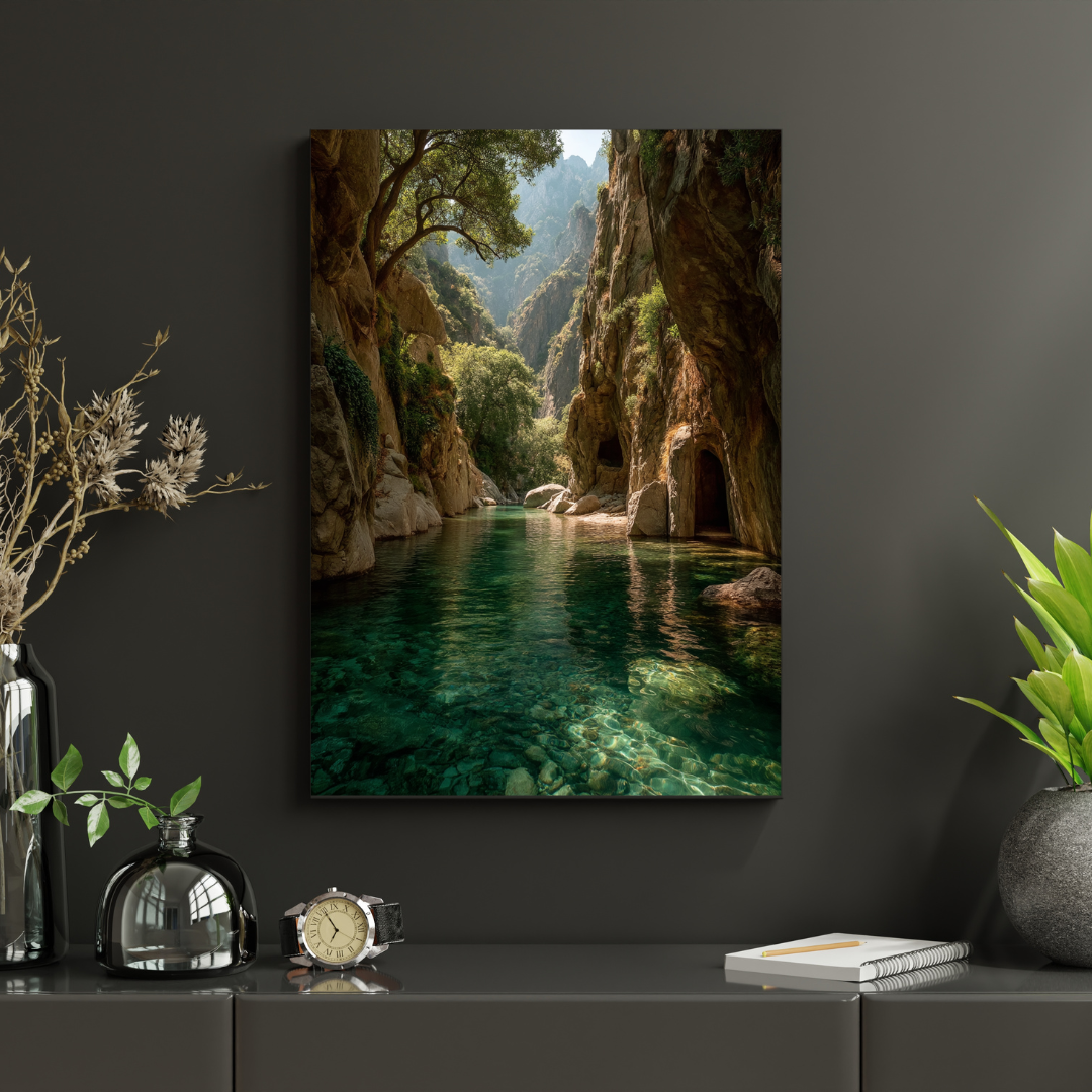 #44 Affiche canyon naturel et rivière émeraude