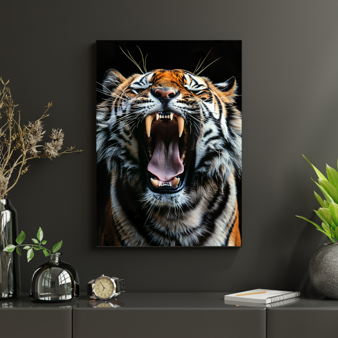 #159 Affiche Tigre Rugissant – Poster Animal Sauvage & Puissance