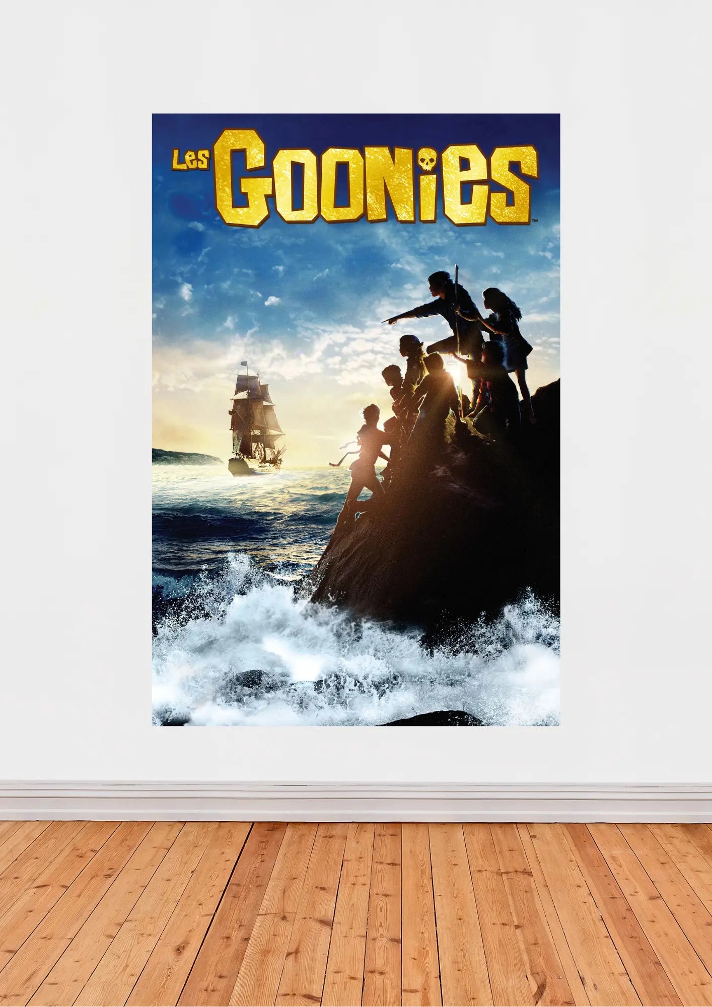 « Les Goonies » – Affiche aventure épique face à l’océan