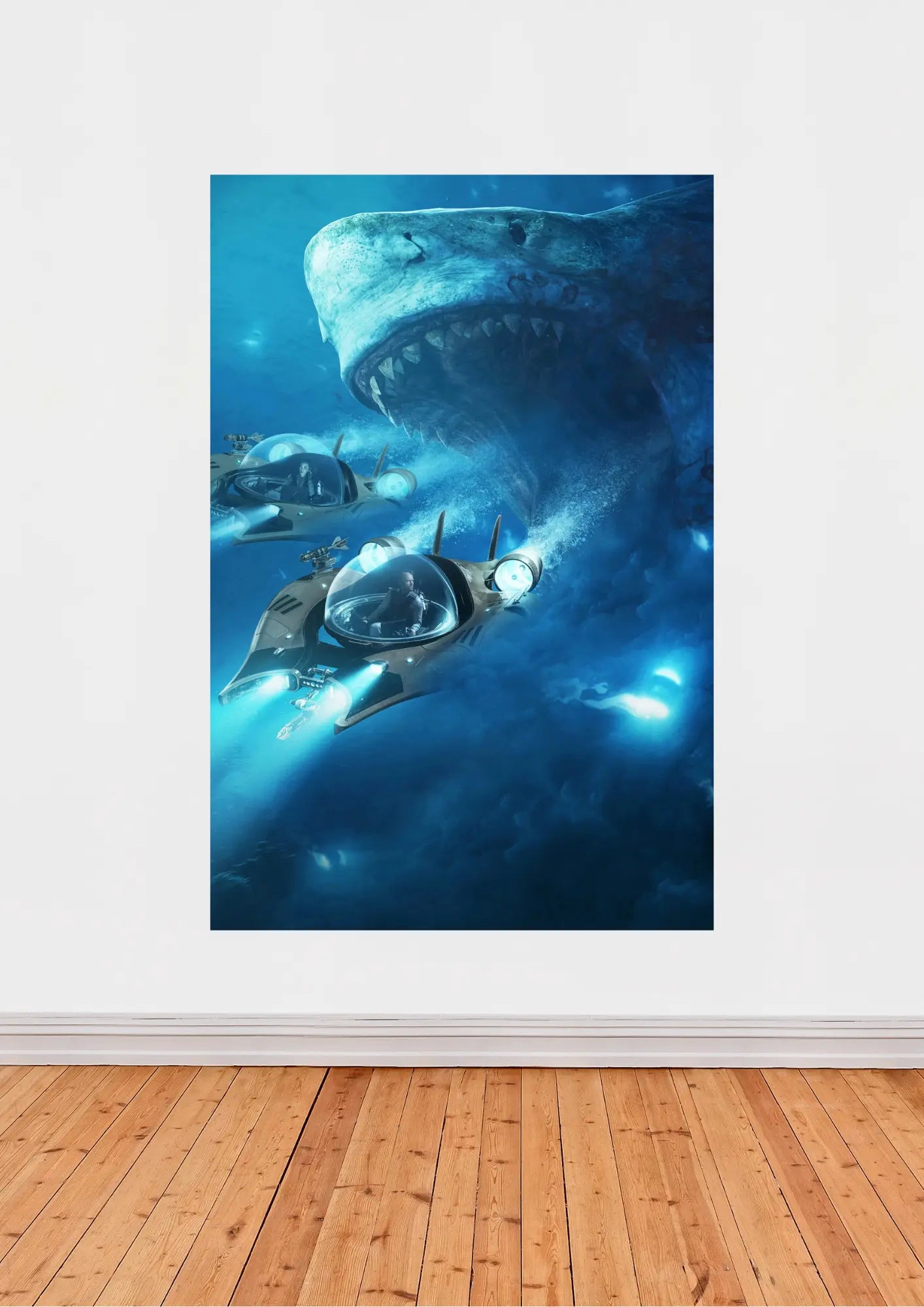 En eaux très troubles – Affiche du mégalodon terrifiant sous l’océan