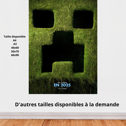 Affiche « Minecraft Le Film » – Poster Creeper (2025)