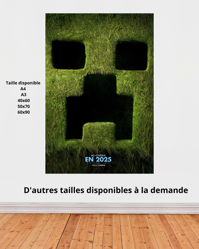Affiche « Minecraft Le Film » – Poster Creeper (2025)