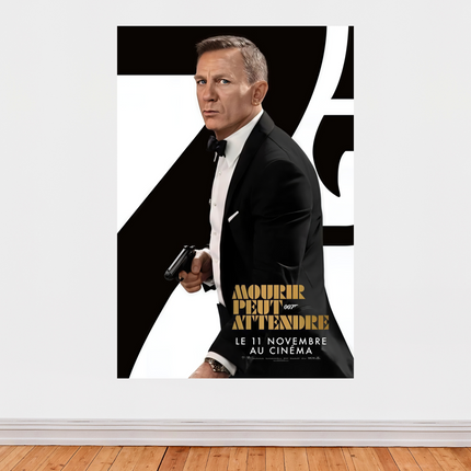 Affiche « Mourir peut attendre » – L’élégance explosive de 007