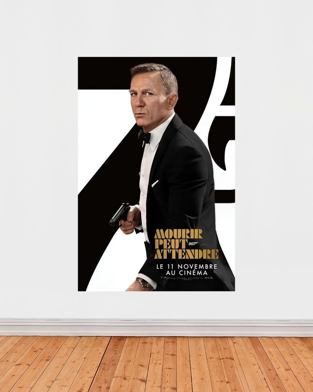 Affiche « Mourir peut attendre » – L’élégance explosive de 007