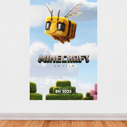 Affiche « Minecraft : Le Film » – Poster officiel 2025 avec abeille