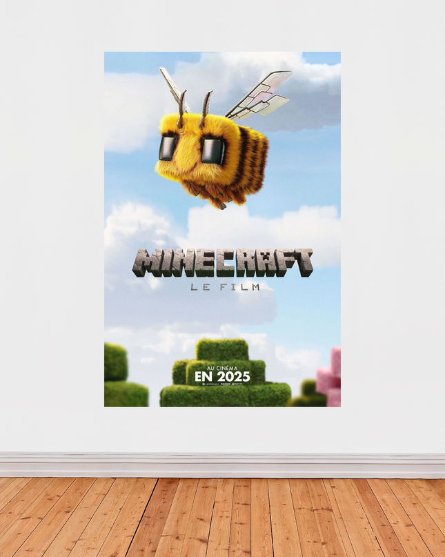 Affiche « Minecraft : Le Film » – Poster officiel 2025 avec abeille