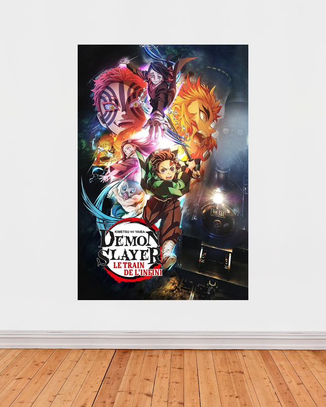 Affiche « Demon Slayer : Le Train de l’Infini » – Poster Anime Épique