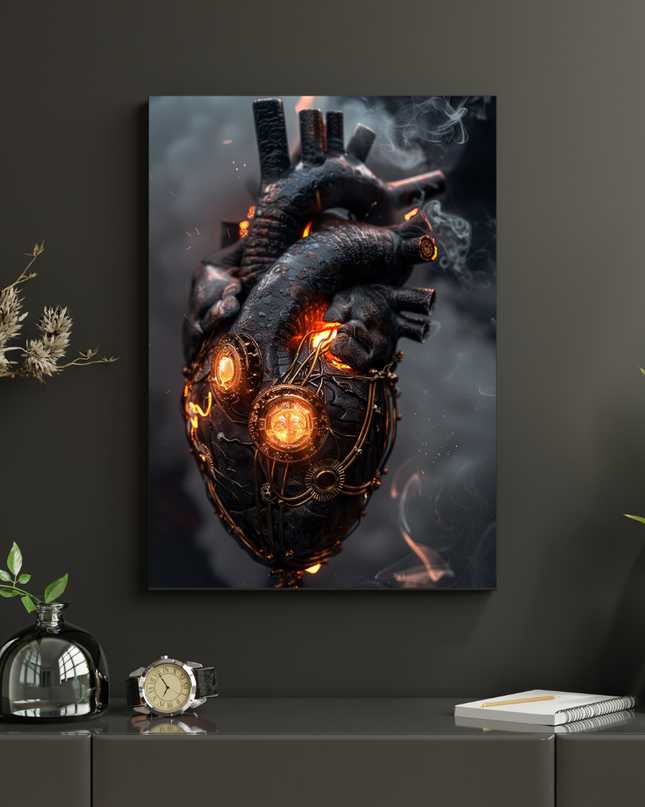 #1 Affiche cœur mécanique steampunk