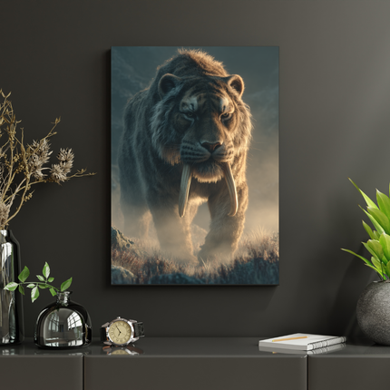 #50 Affiche félin préhistorique à dents de sabre