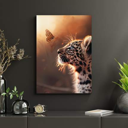 #121 Affiche Léopard & Papillon – Rencontre Sauvage et Poétique