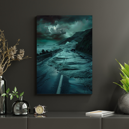 #62 Affiche route côtière sous la tempête