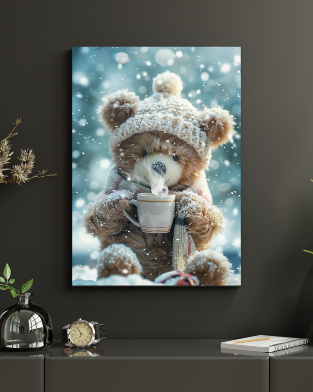 #163 Affiche Ourson d’Hiver – Poster Cocooning & Douceur Hivernale