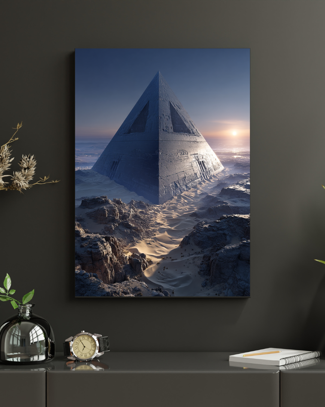 #173 Affiche murale Pyramide futuriste dans le désert – Poster science-fiction