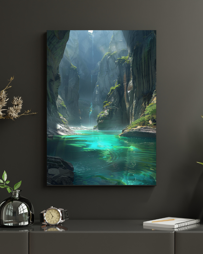 #102 Affiche murale canyon sacré et rivière émeraude