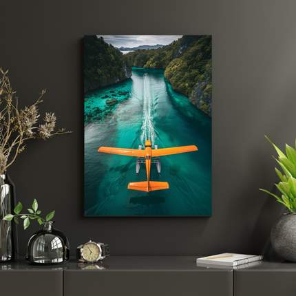 #63 Affiche murale Hydravion sur lagon turquoise