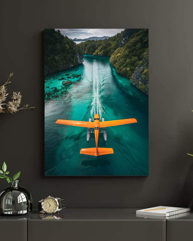 #63 Affiche murale Hydravion sur lagon turquoise