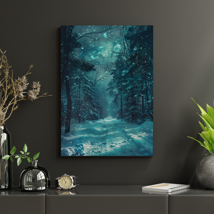 #123 Affiche Forêt Enneigée – Paysage Hivernal Mystique et Apaisant