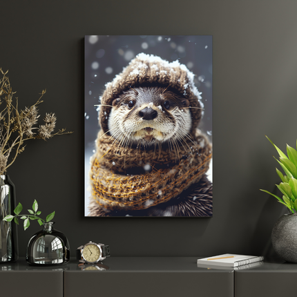 #162 Affiche Loutre d’Hiver – Poster Animal Douceur & Cocooning