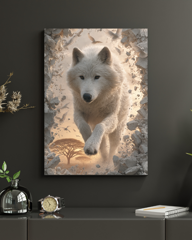 #51 Affiche loup blanc – force et liberté