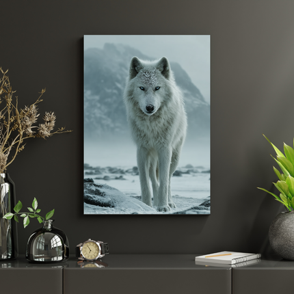 #33 Affiche loup blanc en paysage enneigé