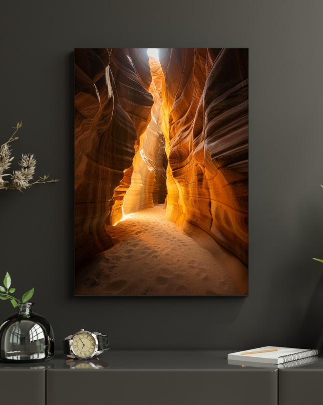 #103 Affiche murale canyon doré sculpté par la lumière