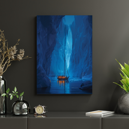 #124 Affiche Bateau dans la Glace – Aventure Polaire et Évasion Onirique