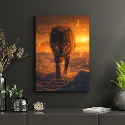 #84 Affiche murale Loup au crépuscule – force et résilience