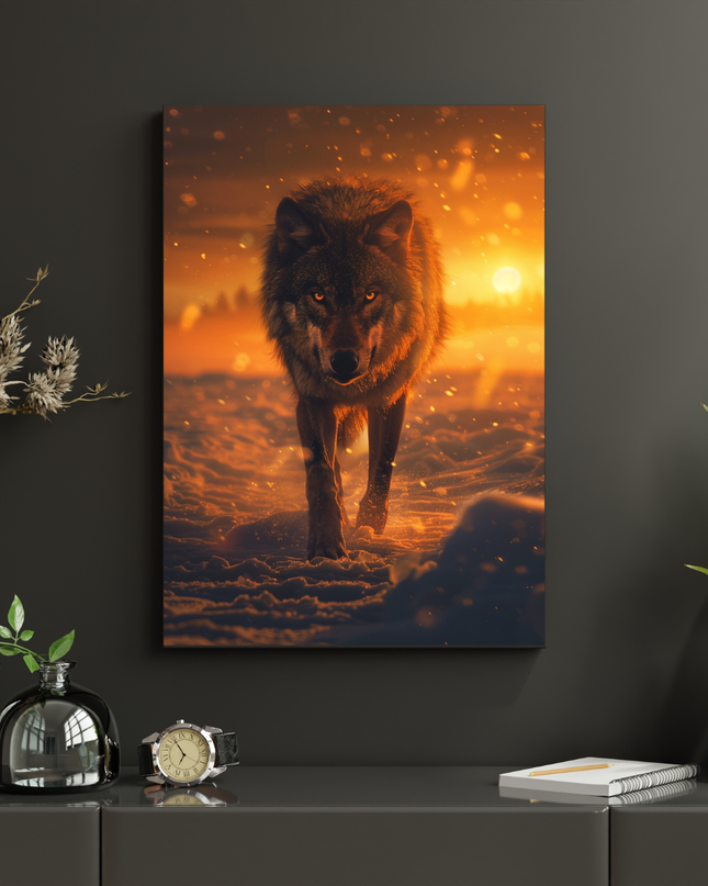 #84 Affiche murale Loup au crépuscule – force et résilience