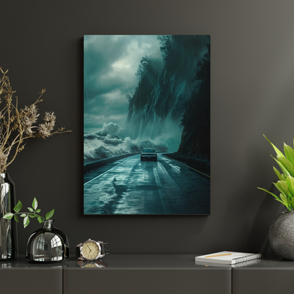 #34 Affiche route côtière sous la tempête