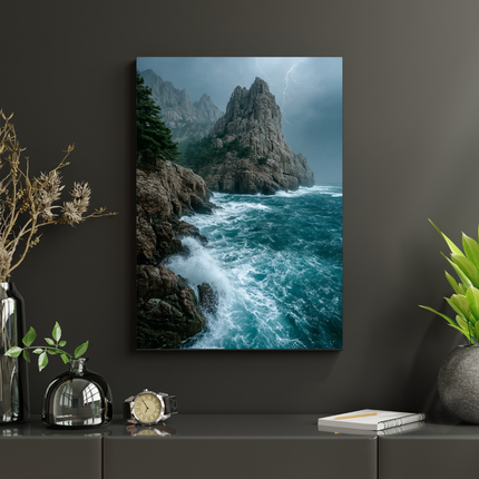 #175 Affiche murale Côte sauvage et tempête – Poster paysage dramatique