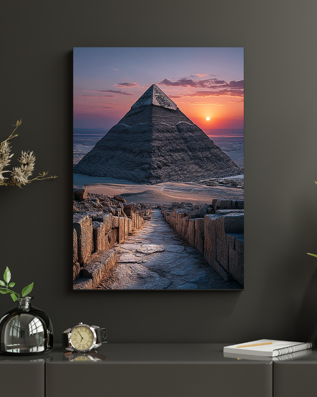 #23 Affiche pyramide au coucher du soleil