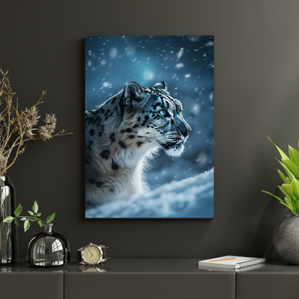 #165 Affiche Panthère des Neiges Hivernale – Poster Animal Sauvage & Calme