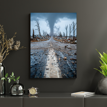 #11 Affiche tornade sur route dévastée