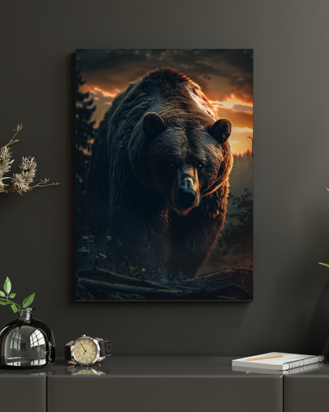 #132 Affiche Ours Sauvage – Poster animalier puissant et immersif