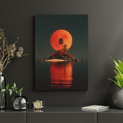 #5 Affiche lune rouge tropicale