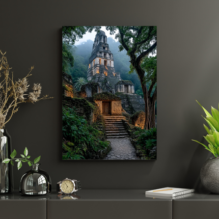 #176 Affiche murale Temple ancien dans la jungle – Poster ruines mystérieuses
