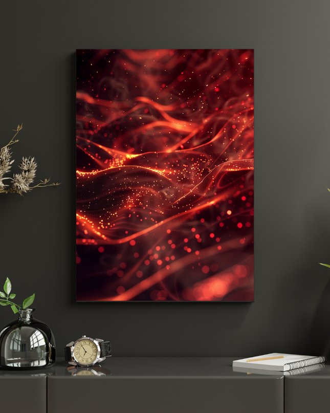 #186 Affiche abstraite rouge lumineuse – Poster déco moderne et artistique