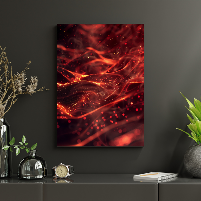 #186 Affiche abstraite rouge lumineuse – Poster déco moderne et artistique