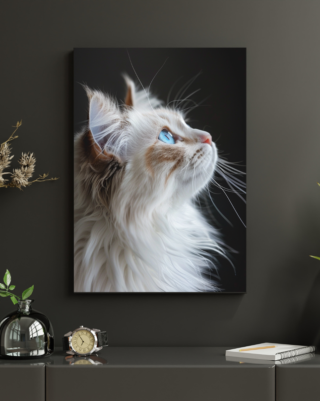 #156 Affiche Chat aux Yeux Bleus – Poster Animal Élégance & Douceur