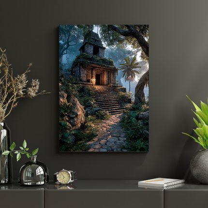 #46 Affiche temple ancien au cœur de la jungle