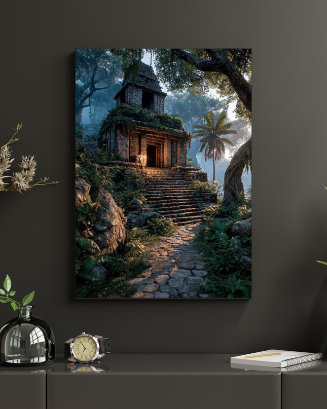 #46 Affiche temple ancien au cœur de la jungle