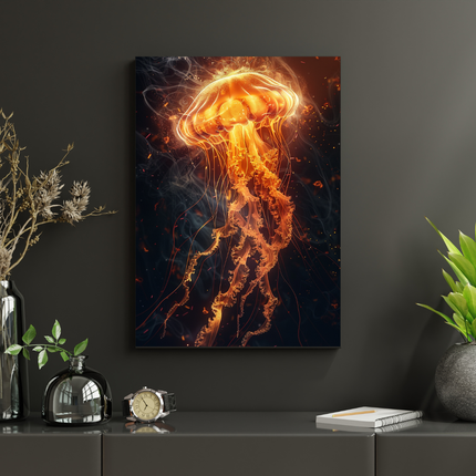 #136 Affiche Méduse Lumineuse – Poster marin artistique et captivant