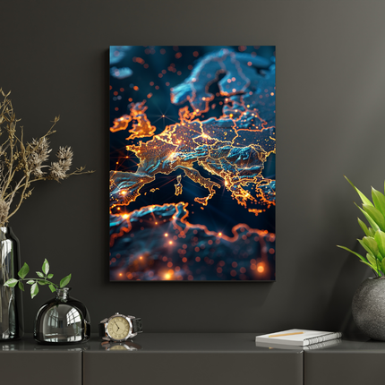 #36 Affiche carte de l’Europe lumineuse