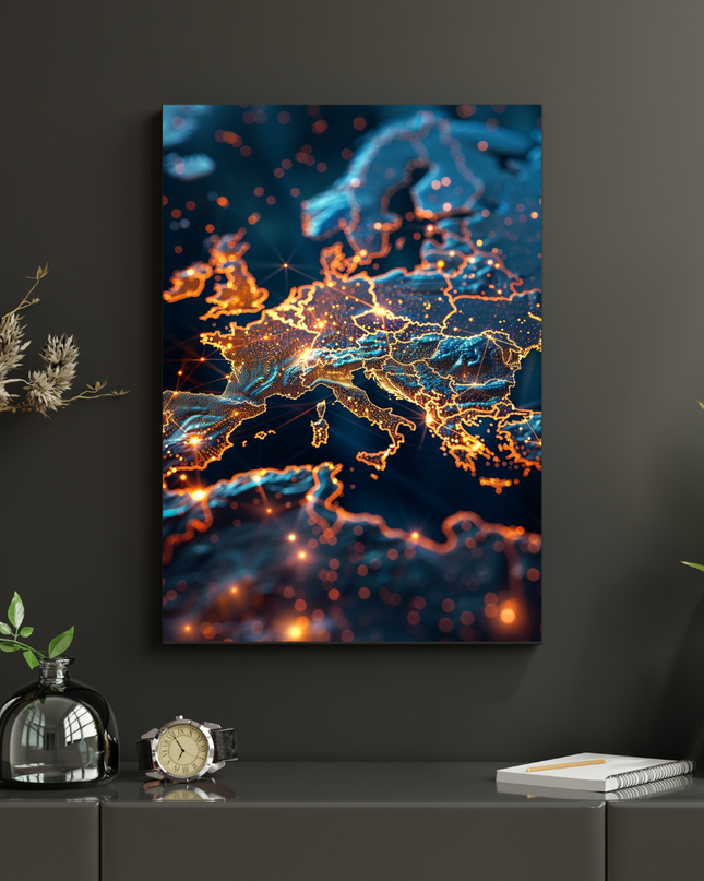 #36 Affiche carte de l’Europe lumineuse