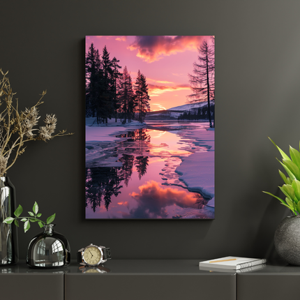 #167 Affiche Paysage Hivernal au Crépuscule – Poster Nature & Sérénité