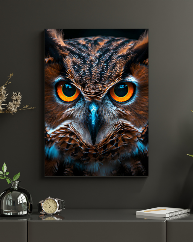 #137 Affiche Hibou Intense – Poster animalier puissant et regard captivant